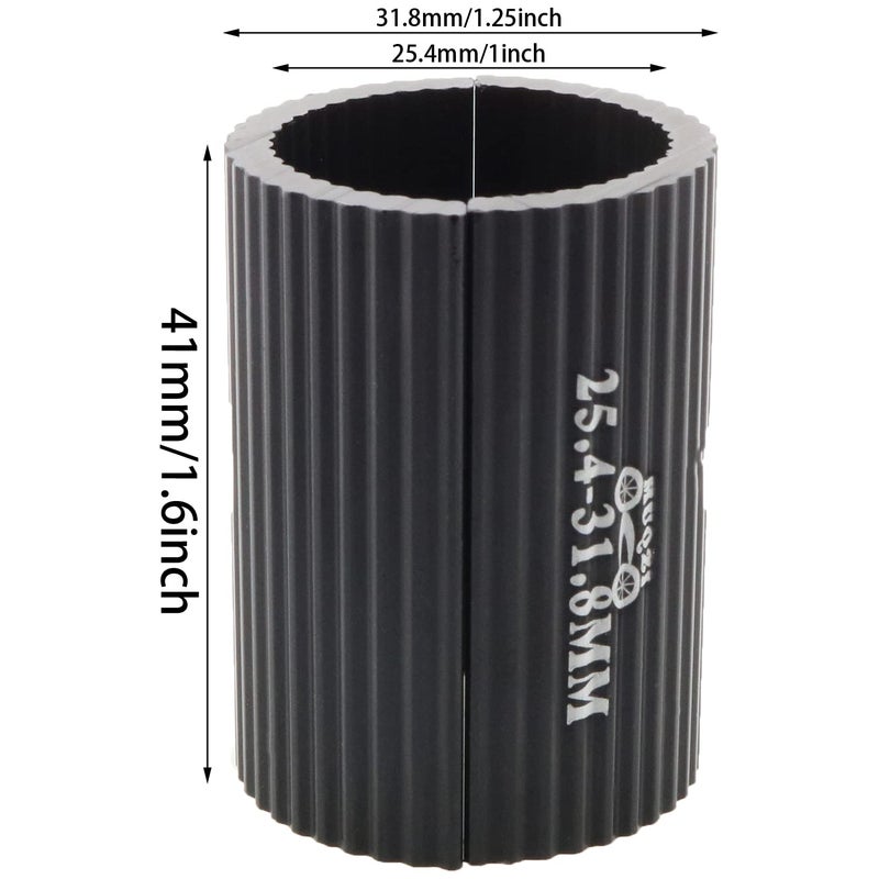heyous 1 Pair Black 25.4 to 31.8MM Cycling Parts Components Bike Handlebar Shim Bicycle Handlebar Stem Shim Handle Bar Adapter Reducer Aluminum Alloy Clamp Spacer Conversion Shims - Image 3